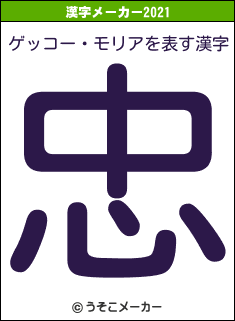 ゲッコー・モリアの2021年の漢字メーカー結果