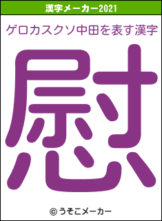ゲロカスクソ中田の2021年の漢字メーカー結果