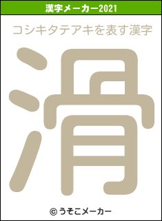 コシキタテアキの2021年の漢字メーカー結果