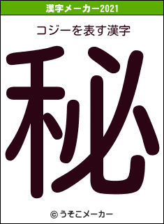 コジーの2021年の漢字メーカー結果