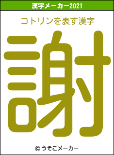 コトリンの2021年の漢字メーカー結果