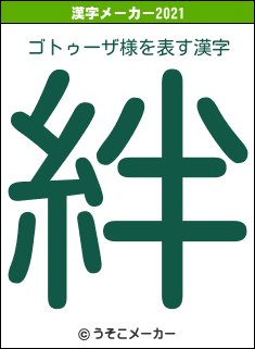 ゴトゥーザ様の2021年の漢字メーカー結果