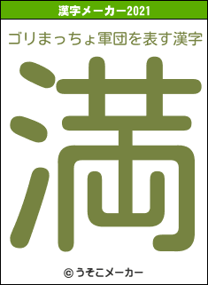 ゴリまっちょ軍団の2021年の漢字メーカー結果