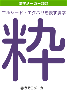 ゴルシード・エグバリの2021年の漢字メーカー結果
