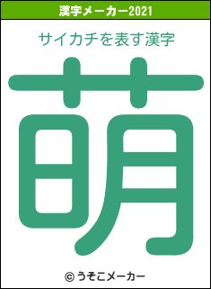 サイカチの2021年の漢字メーカー結果