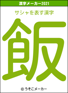 サシャの2021年の漢字メーカー結果