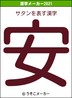 サタンの2021年の漢字メーカー結果