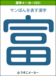 サンぽんの2021年の漢字メーカー結果