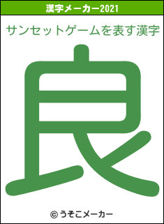 サンセットゲームの2021年の漢字メーカー結果