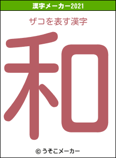 ザコの2021年の漢字メーカー結果