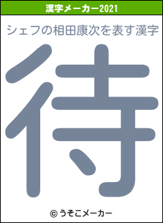 シェフの相田康次の2021年の漢字メーカー結果
