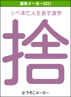 シベ未亡人の2021年の漢字メーカー結果