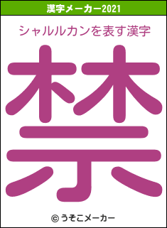 シャルルカンの2021年の漢字メーカー結果