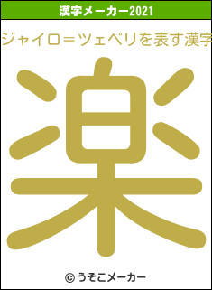 ジャイロ＝ツェペリの2021年の漢字メーカー結果