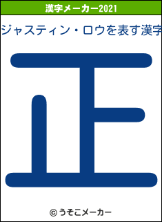 ジャスティン・ロウの2021年の漢字メーカー結果