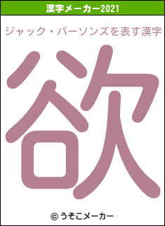 ジャック・パーソンズの2021年の漢字メーカー結果