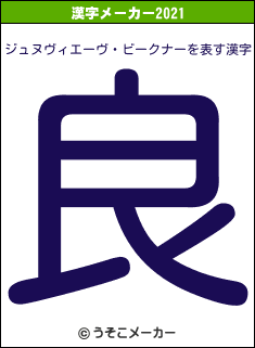 ジュヌヴィエーヴ・ビークナーの2021年の漢字メーカー結果