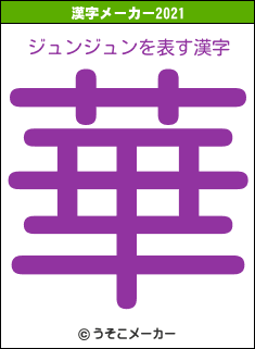ジュンジュンの2021年の漢字メーカー結果