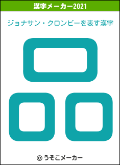 ジョナサン・クロンビーの2021年の漢字メーカー結果