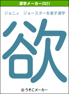 ジョニィ　ジョースターの2021年の漢字メーカー結果