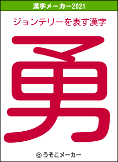 ジョンテリーの2021年の漢字メーカー結果