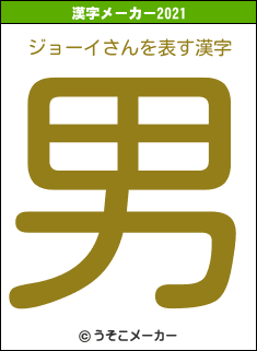 ジョーイさんの2021年の漢字メーカー結果