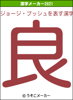 ジョージ・ブッシュの2021年の漢字メーカー結果