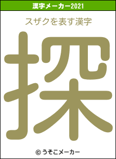 スザクの2021年の漢字メーカー結果