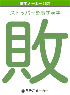 ストッパーの2021年の漢字メーカー結果