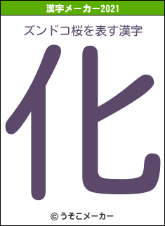 ズンドコ桜の2021年の漢字メーカー結果