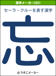 セーラ・クルーの2021年の漢字メーカー結果