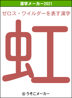 ゼロス・ワイルダーの2021年の漢字メーカー結果