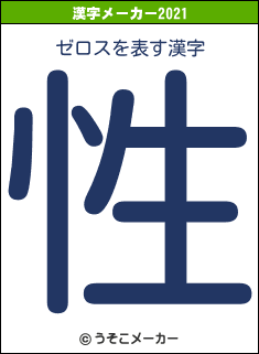 ゼロスの2021年の漢字メーカー結果