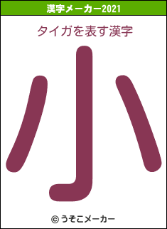 タイガの2021年の漢字メーカー結果