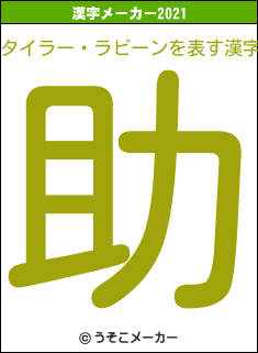 タイラー・ラビーンの2021年の漢字メーカー結果