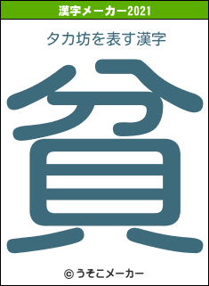 タカ坊の2021年の漢字メーカー結果