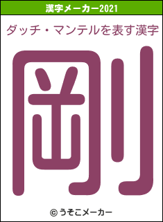 ダッチ・マンテルの2021年の漢字メーカー結果