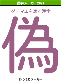 ダーマエの2021年の漢字メーカー結果