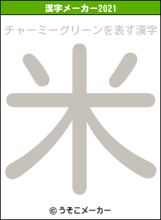 チャーミーグリーンの2021年の漢字メーカー結果