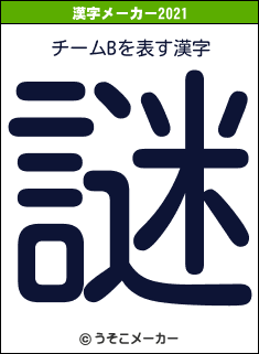 チームBの2021年の漢字メーカー結果