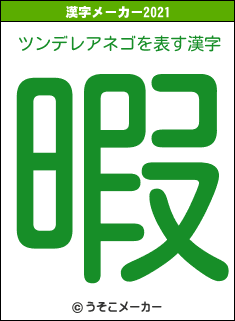 ツンデレアネゴの2021年の漢字メーカー結果