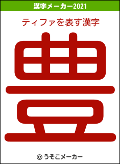 ティファの2021年の漢字メーカー結果