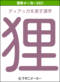 ディアッカの2021年の漢字メーカー結果