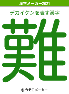 デカイケンの2021年の漢字メーカー結果
