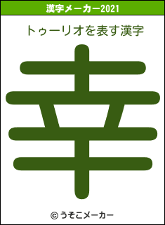 トゥーリオの2021年の漢字メーカー結果