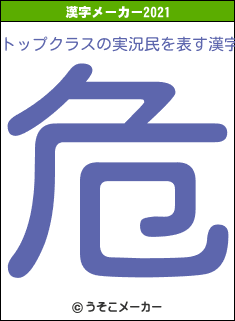 トップクラスの実況民の2021年の漢字メーカー結果