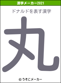 ドナルドの2021年の漢字メーカー結果