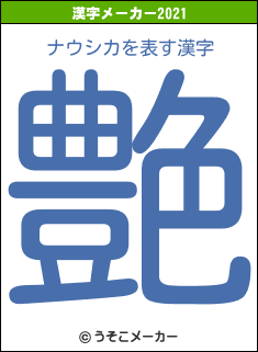 ナウシカの2021年の漢字メーカー結果