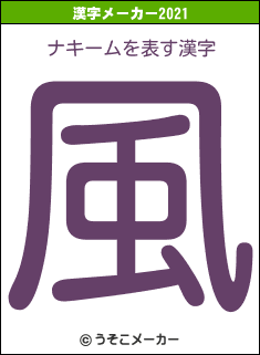 ナキームの2021年の漢字メーカー結果