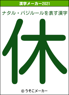 ナタル・バジルールの2021年の漢字メーカー結果